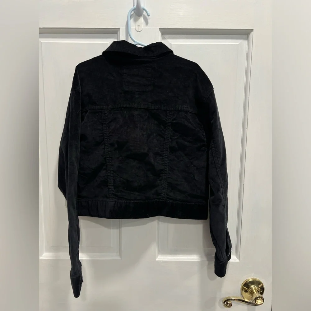 OLD NAVY NWT Black Collar Button Up Super Soft Jacket With Pockets SIZE MEDIUM 8